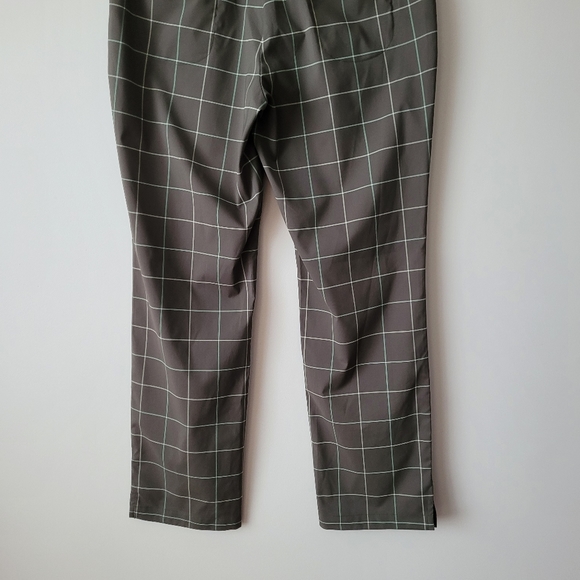NIKE Golf Tour Performance Women's Green Plaid Dri-Fit Trouser Pants Size 12 - Picture 9 of 15